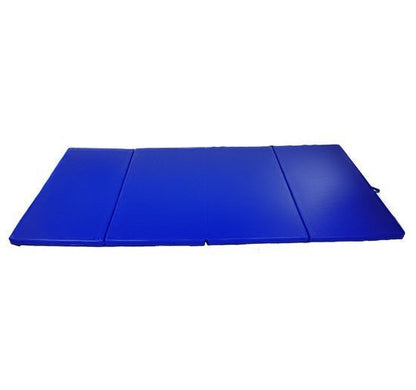 4'x8'x2" Folding Gymnastics Tumbling Mat, Exercise Mat with Carrying Handles for Yoga, MMA, Martial Arts, Stretching, Core Workouts, Light Blue