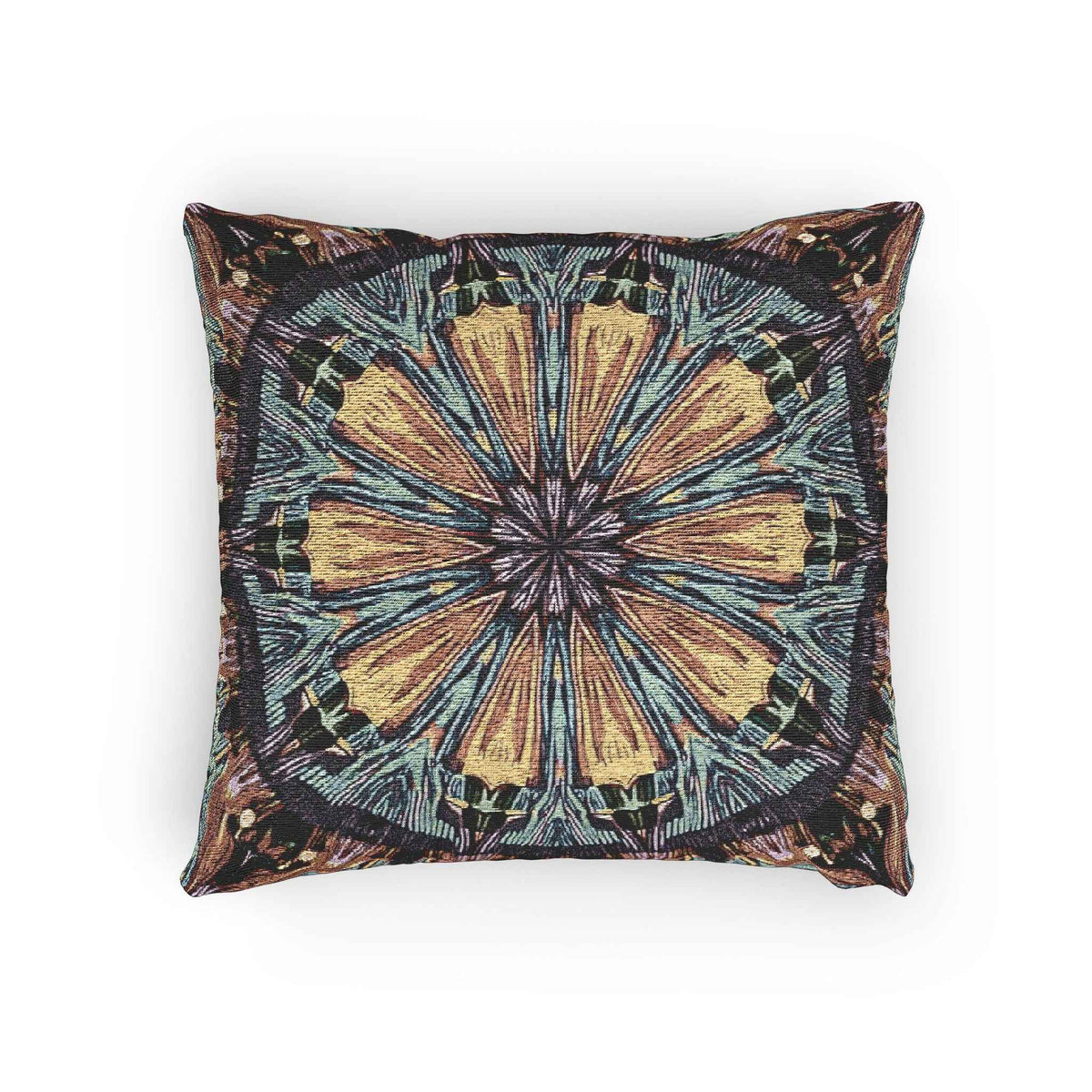 Geometric Mandala Woven Pillow | Boho Tile Decorative Cushion
