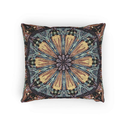 Geometric Mandala Woven Pillow | Boho Tile Decorative Cushion