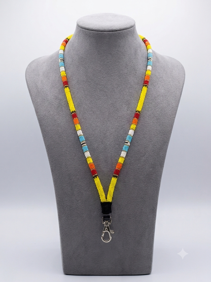 Round Beaded Lanyard(Yellow)