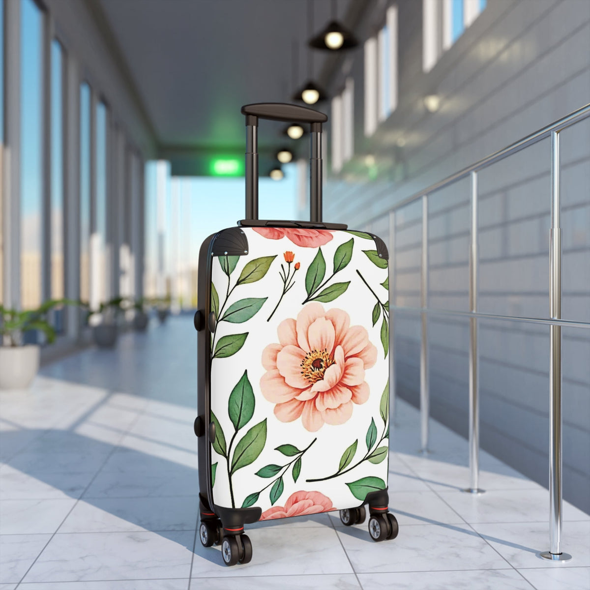Floral Carry-On Suitcase — Pink Peony Travel Luggage