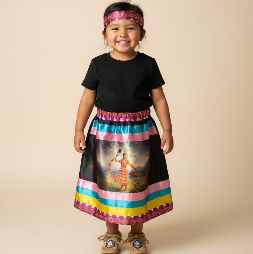Satin Infants Dancing of Wind Ribbon Skirt