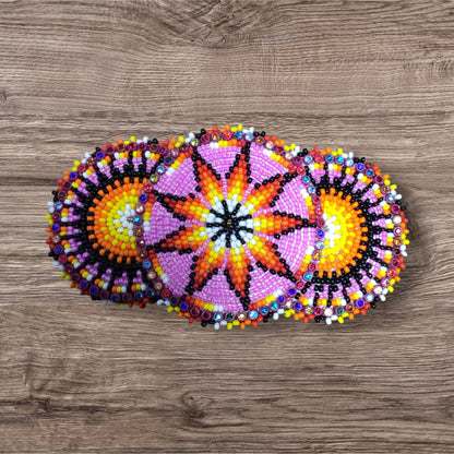 Pink Native American Beaded Barrettes