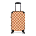 Retro Checkerboard Carry-On Suitcase — Vintage Orange Travel Luggage