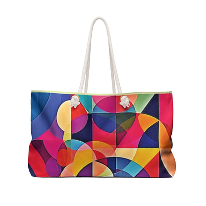 Colorful Geometric Abstract Weekender Bag | Bright Circle Pattern