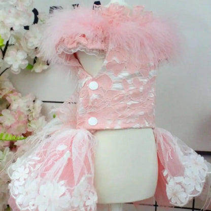 Baby Boo Feather Dog Dress | Elegant Occasion Dog Dress