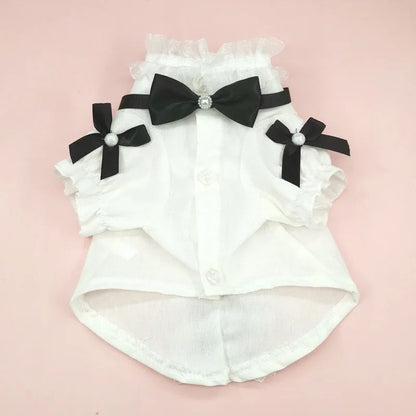 Charlise Shirt & Bow Set for Dogs – Elegant Dog Shirt Outfit