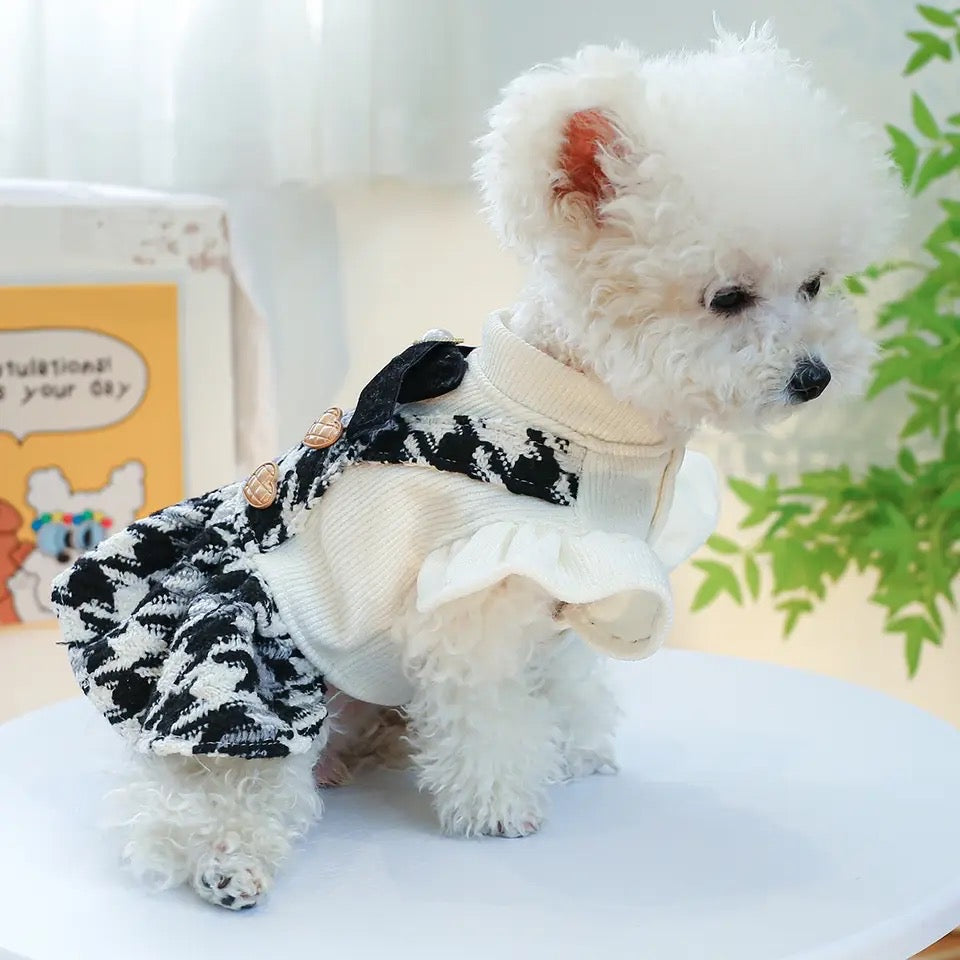 Mademoiselle Tweed Dog Dress | Pet Fashion Dress