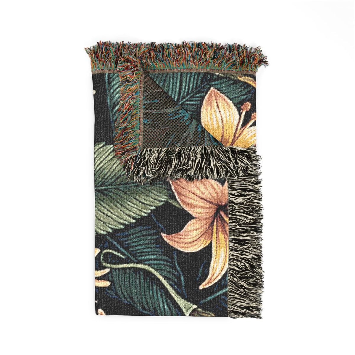 Tropical Lily Woven Blanket — Floral Throw for Living Room & Patio