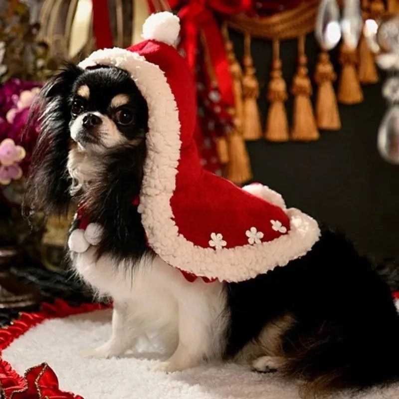 Snow on Christmas Day Dog Cloak | Holiday Outerwear Clothing