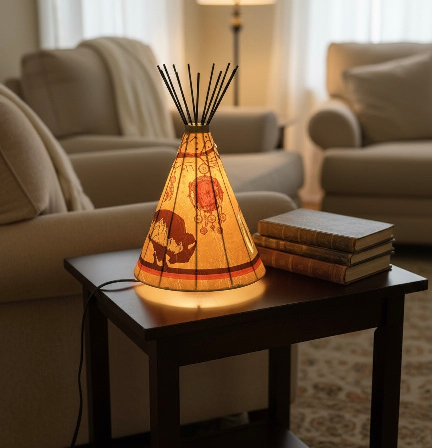 Traditional Buffalo Teepee Lamp
