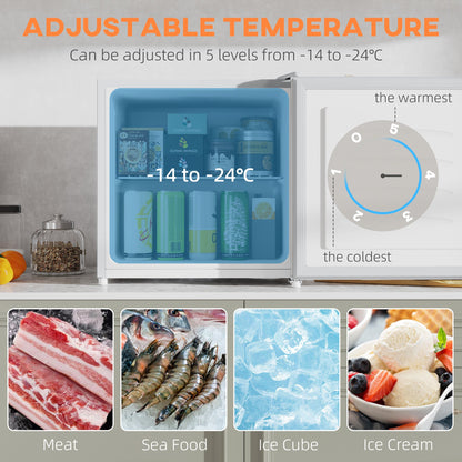 1.1 Cu. Ft. Mini Freezer, Compact Upright Freezer with Reversible Door, Removable Shelf, Adjustable Temperature, Black