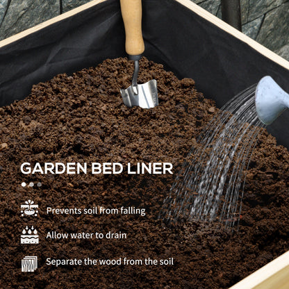 Wooden Raised Garden Bed Planter, Large Elevated Planter Box with Legs, Bed Liner and Drain Holes, Grey