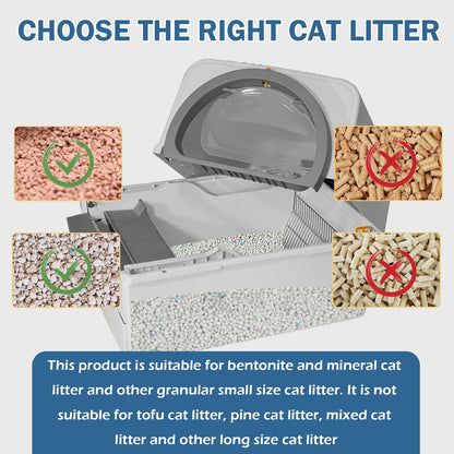 Semi-automatic Cat Litter Box  Pull and Slide rake for Waste Cleaning best design