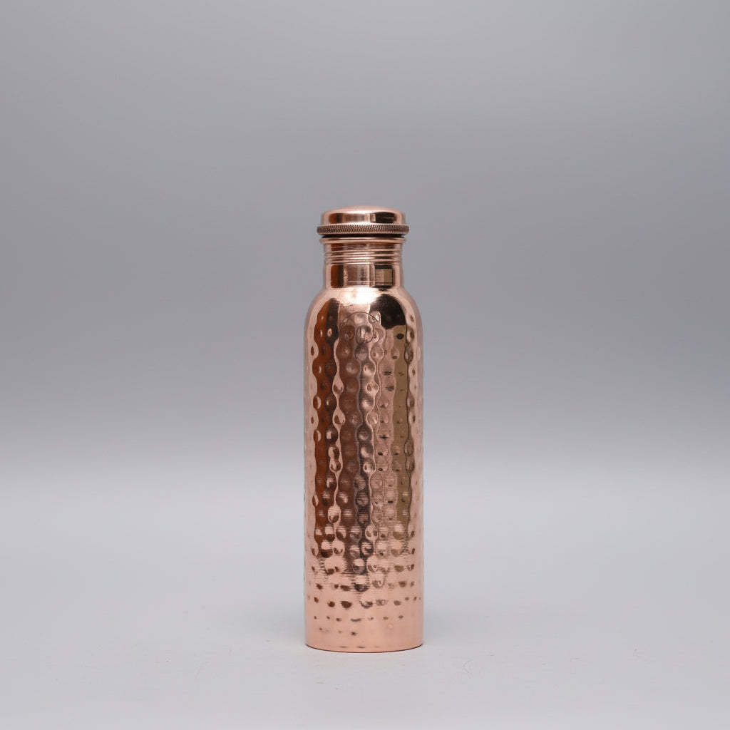 Pure Copper Hammered Water Bottle (950ML) | 100% Certified Copper | Leak-Proof | Handcrafted Ayurvedic Design