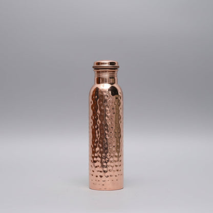 Pure Copper Hammered Water Bottle (950ML) | 100% Certified Copper | Leak-Proof | Handcrafted Ayurvedic Design