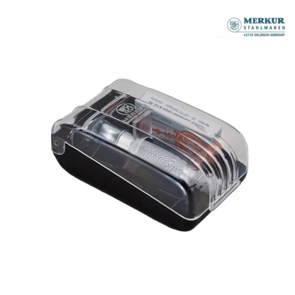 Merkur 34C 2-Piece DE Safety Razor, Closed Comb, Knurled Extra Thick Handle (HD), Chrome, in Hard Plastic Case with 10 Blades