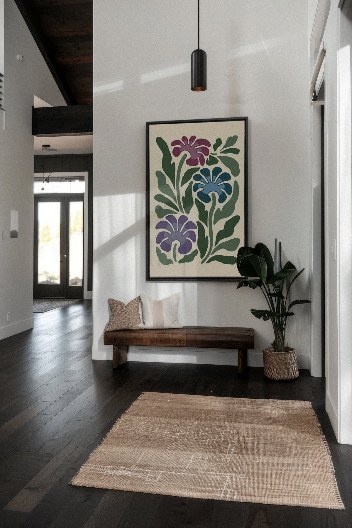 MYSTIC AZURE BLOOMS, Oeuvre sur toile étirée