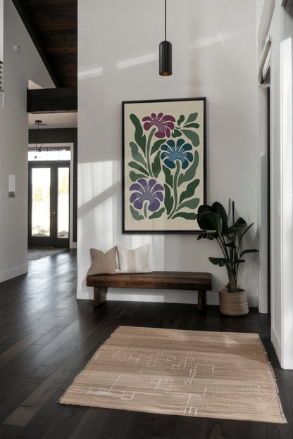 MYSTIC AZURE BLOOMS, Oeuvre sur toile étirée