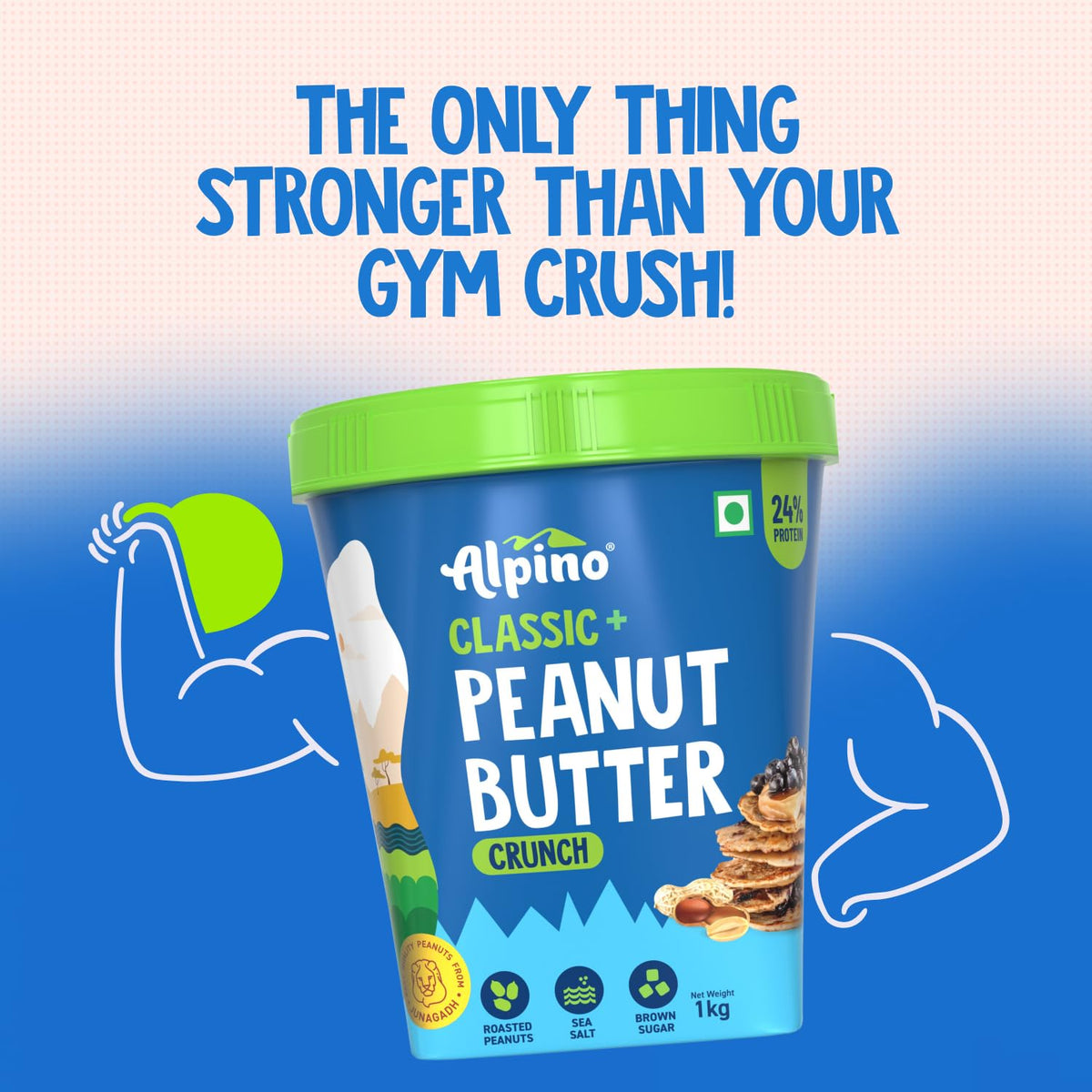 Classic Peanut Butter Crunch | 90% Roasted Peanuts | High Protein Peanut Butter Crunchy | Gluten-Free | Vegan