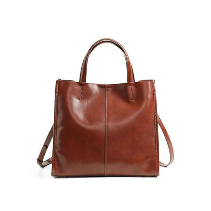Genuine Leather High-End Womens Stylish And Versatile Handbag