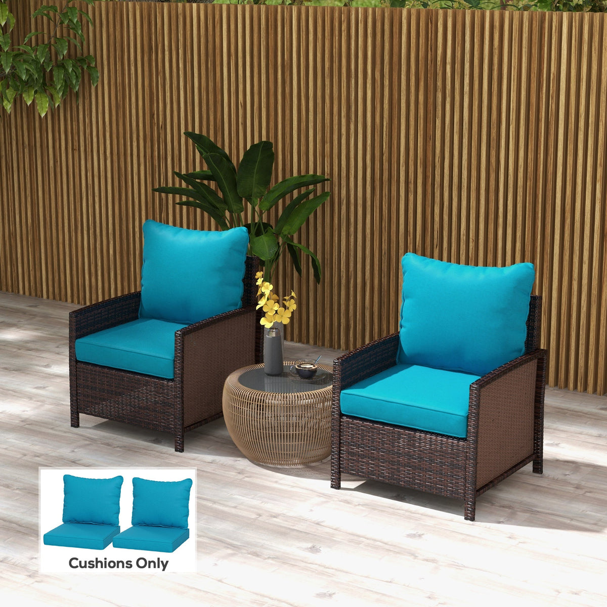 4-Piece Seat Cushion Pillows Replacement, Patio Chair Cushions Set with Back for Indoor Outdoor, Navy Blue