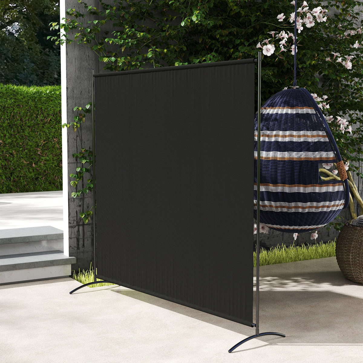 Single Panel Room Divider, UV30+ Privacy Screen, Indoor Outdoor Privacy Panel with Stable Base, Beige