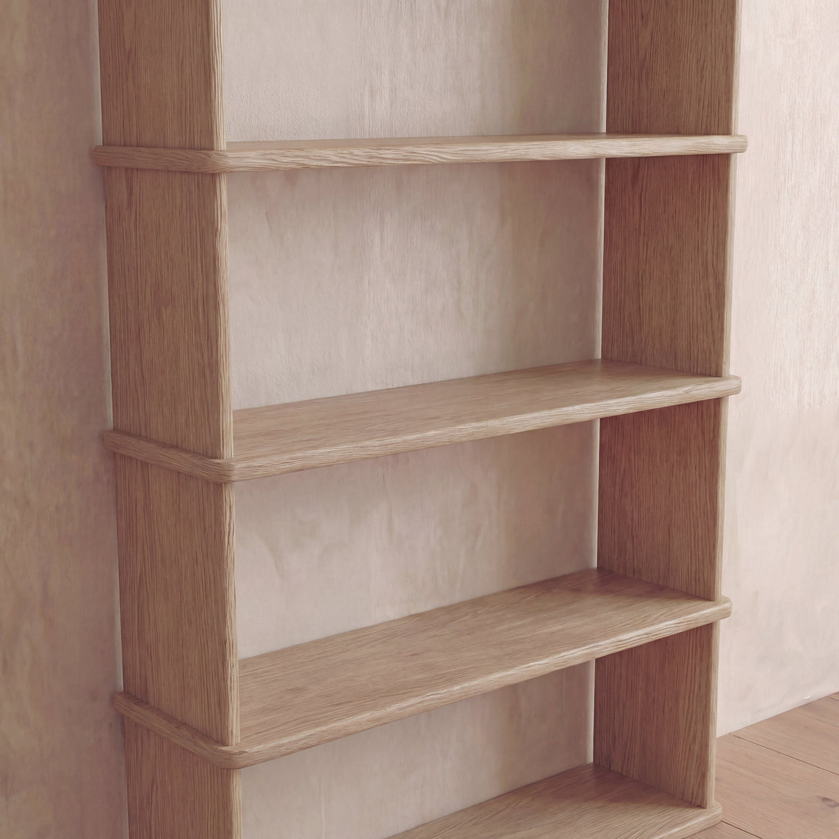 6 shelf bookcase in white oak
