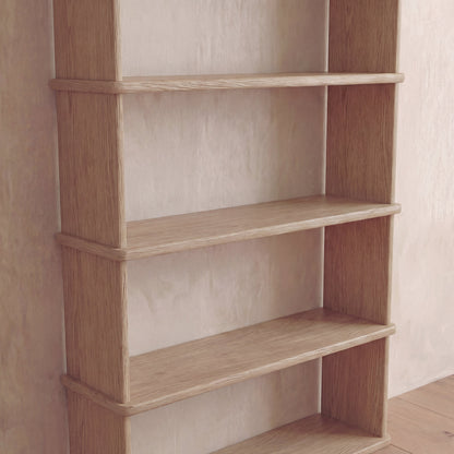 6 shelf bookcase in white oak