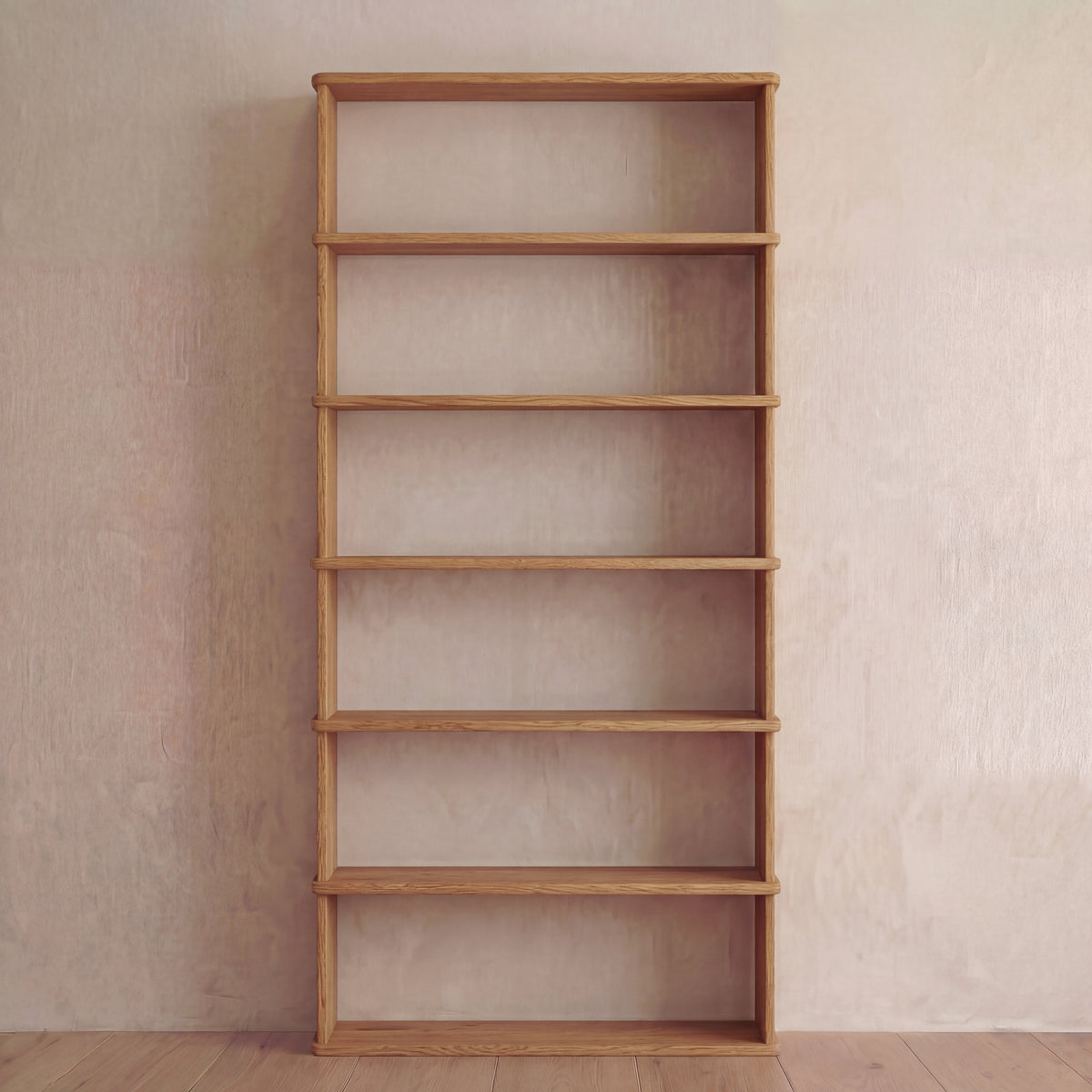 6 shelf bookcase in white oak
