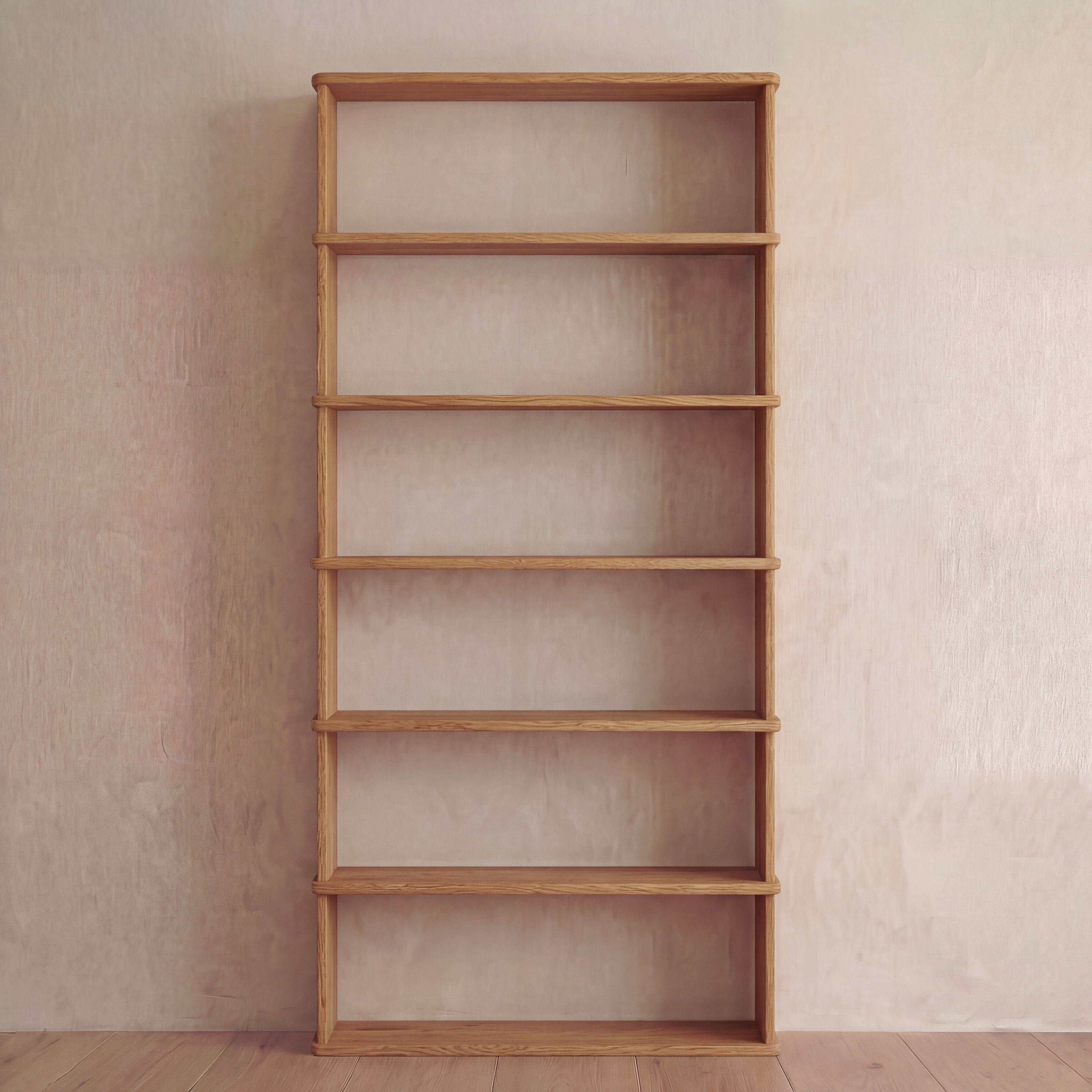6 shelf bookcase in white oak
