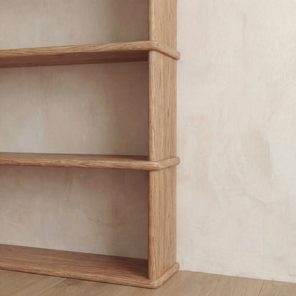 6 shelf bookcase in white oak