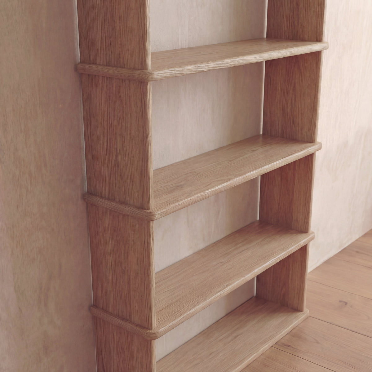 6 shelf bookcase in white oak
