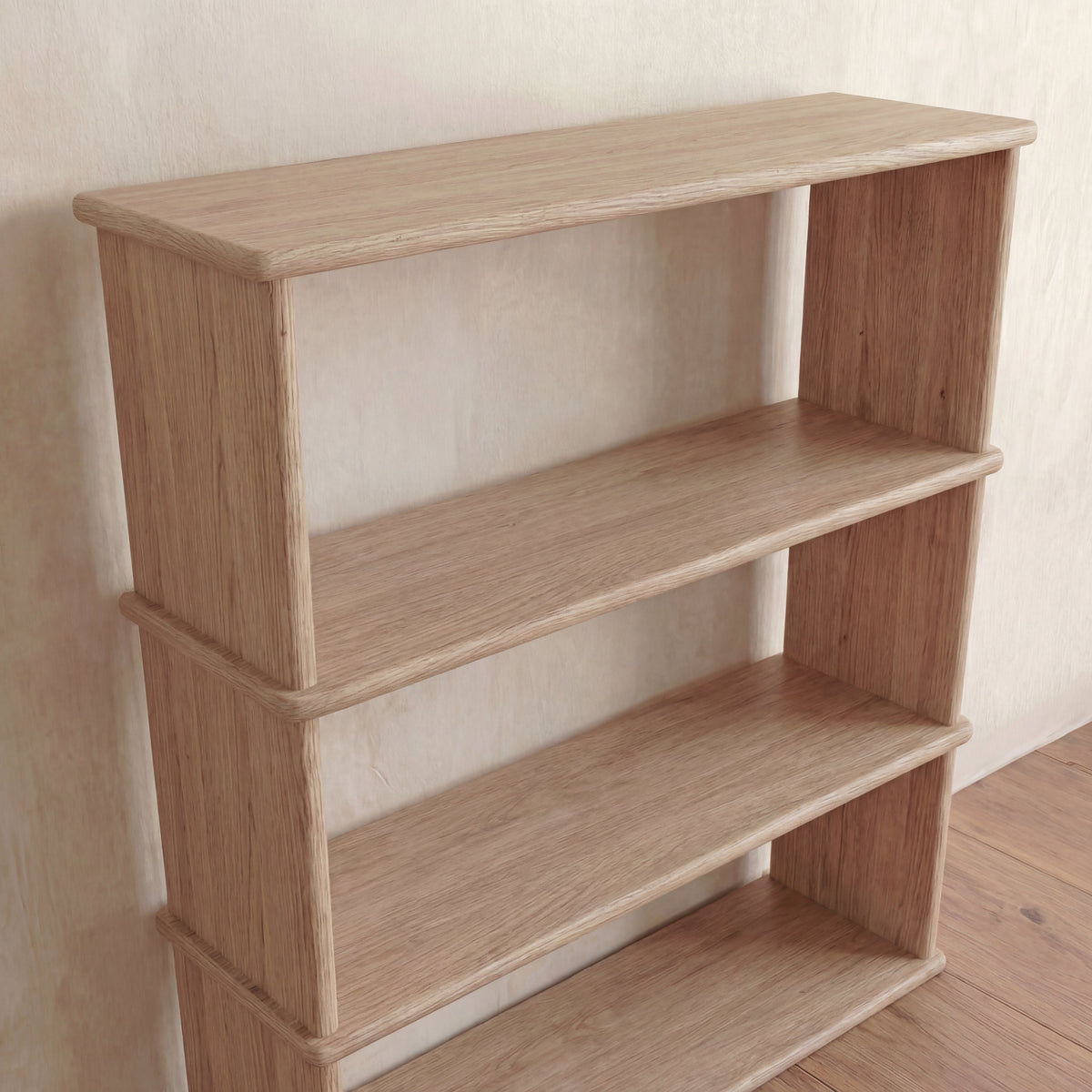 6 shelf bookcase in white oak