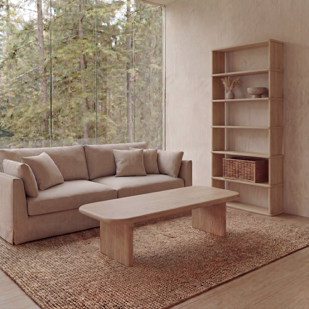 6 shelf bookcase in white oak