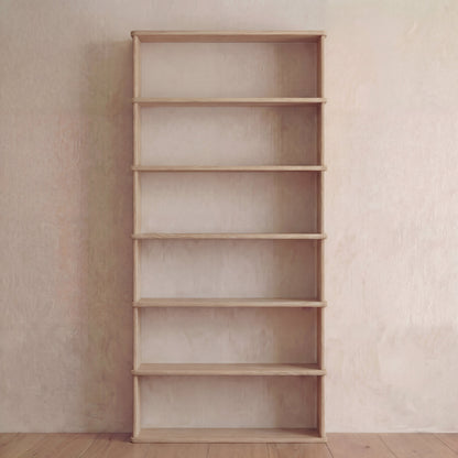 6 shelf bookcase in white oak