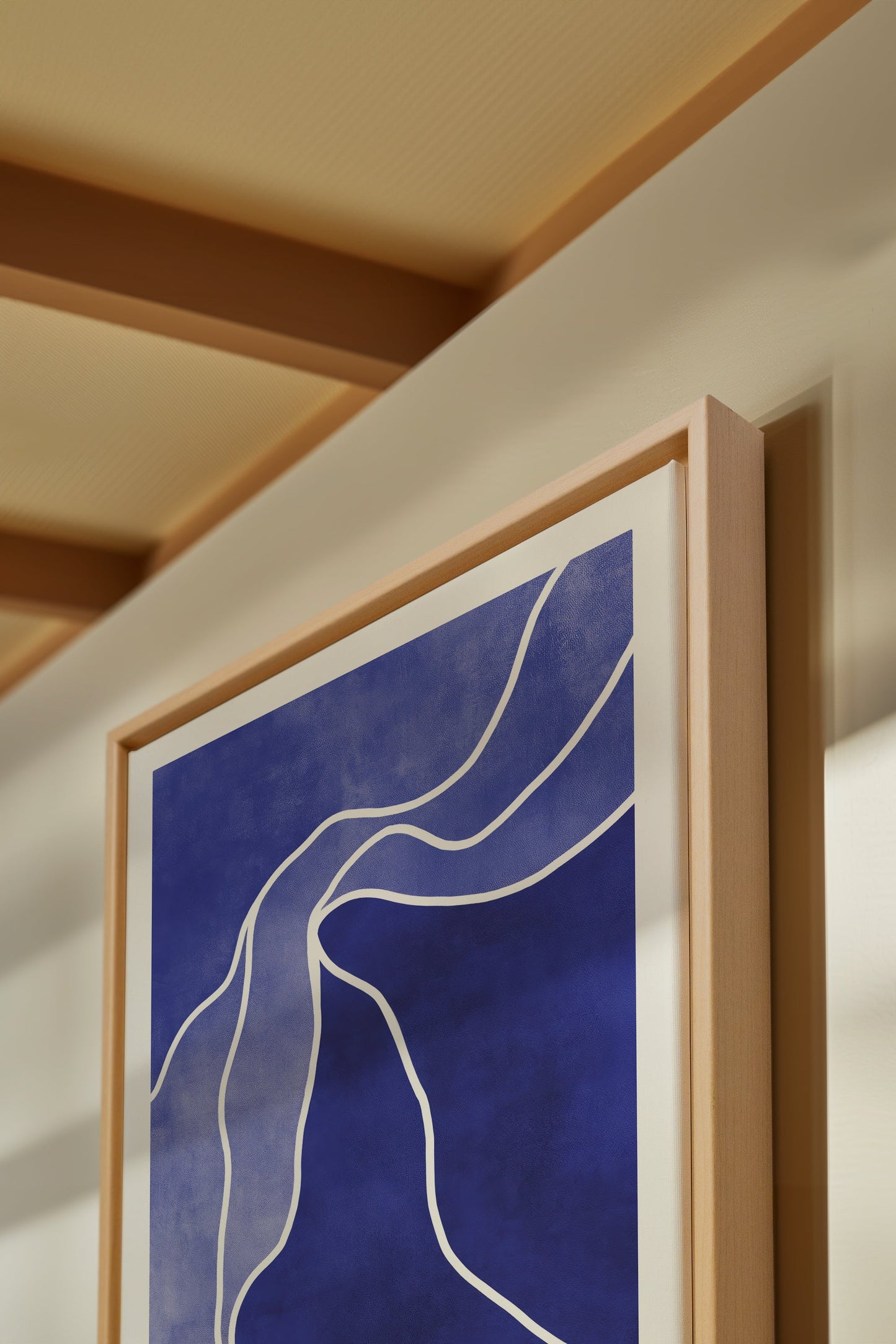 REFLET INDIGO, Oeuvre sur toile étirée