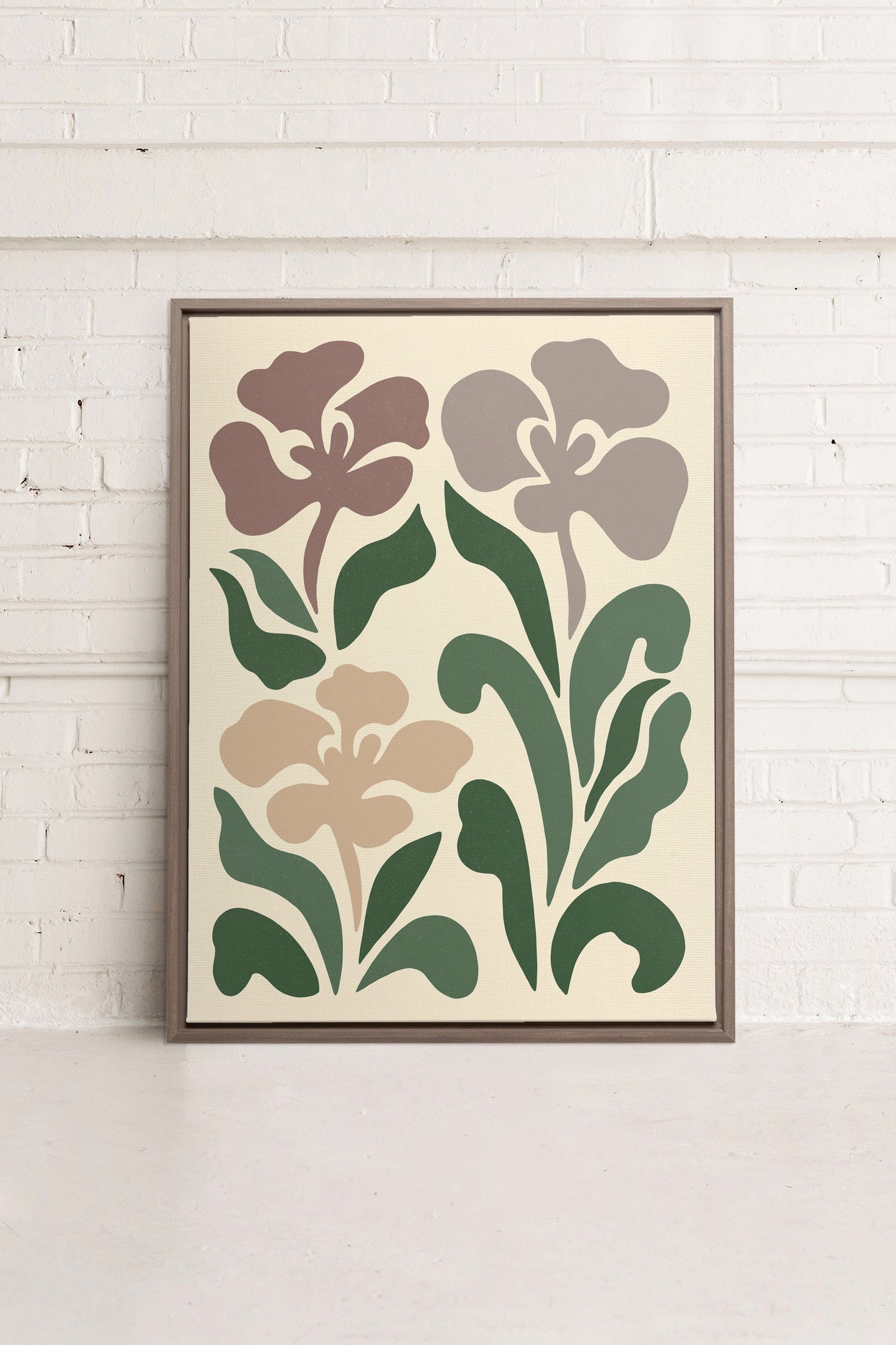 BEIGE PETALS, toile imprimée