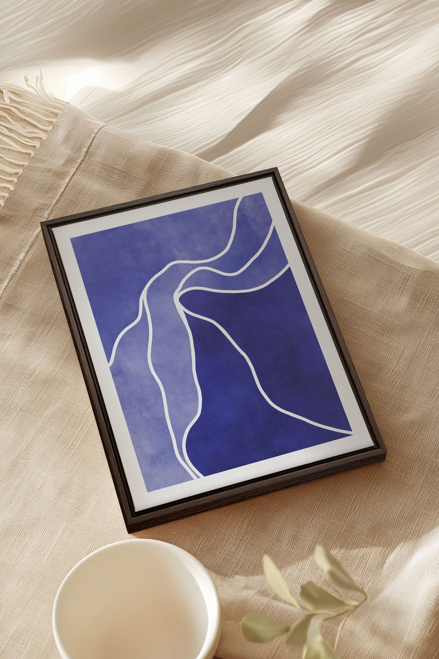 REFLET INDIGO, Oeuvre sur toile étirée