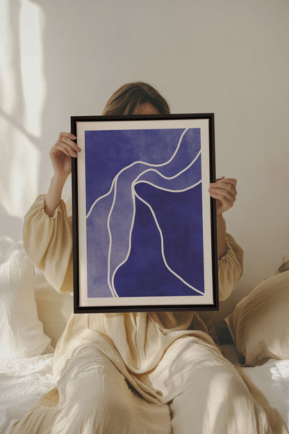 REFLET INDIGO, Oeuvre sur toile étirée