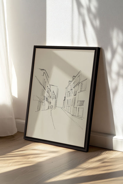 ESQUISSE URBAINE, Oeuvre sur toile étirée