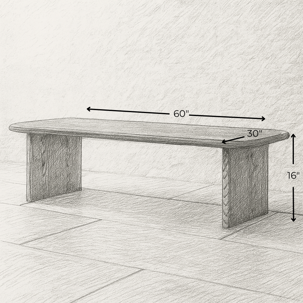 60 inch coffee table in walnut