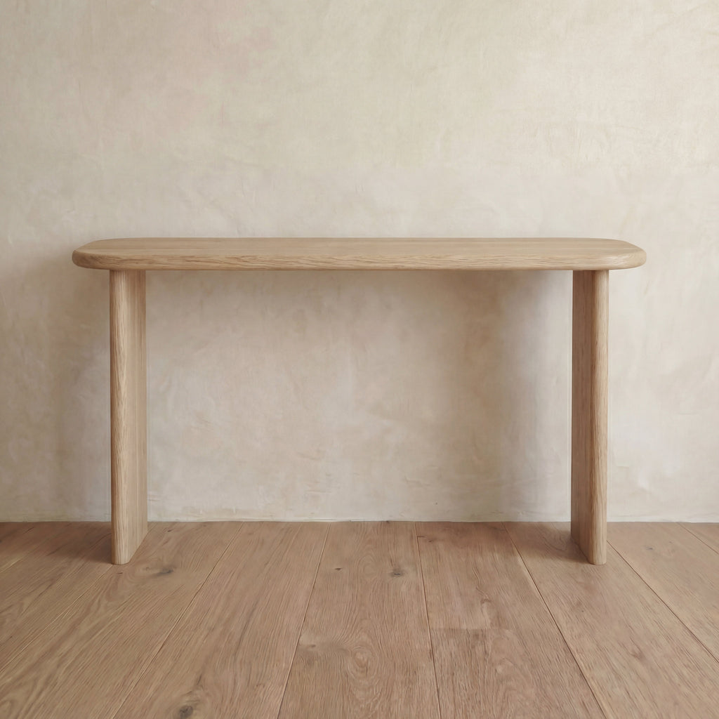 60 inch console table in white oak