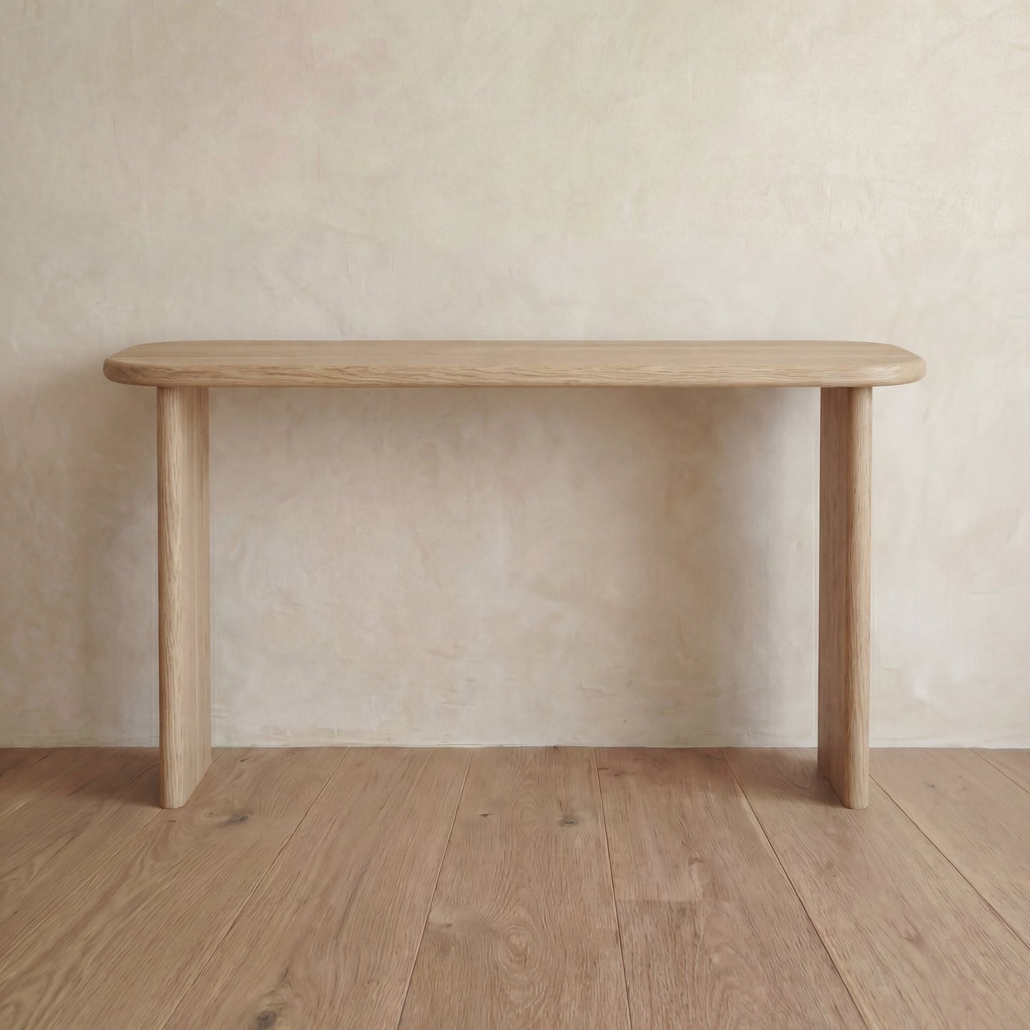 60 inch console table in white oak