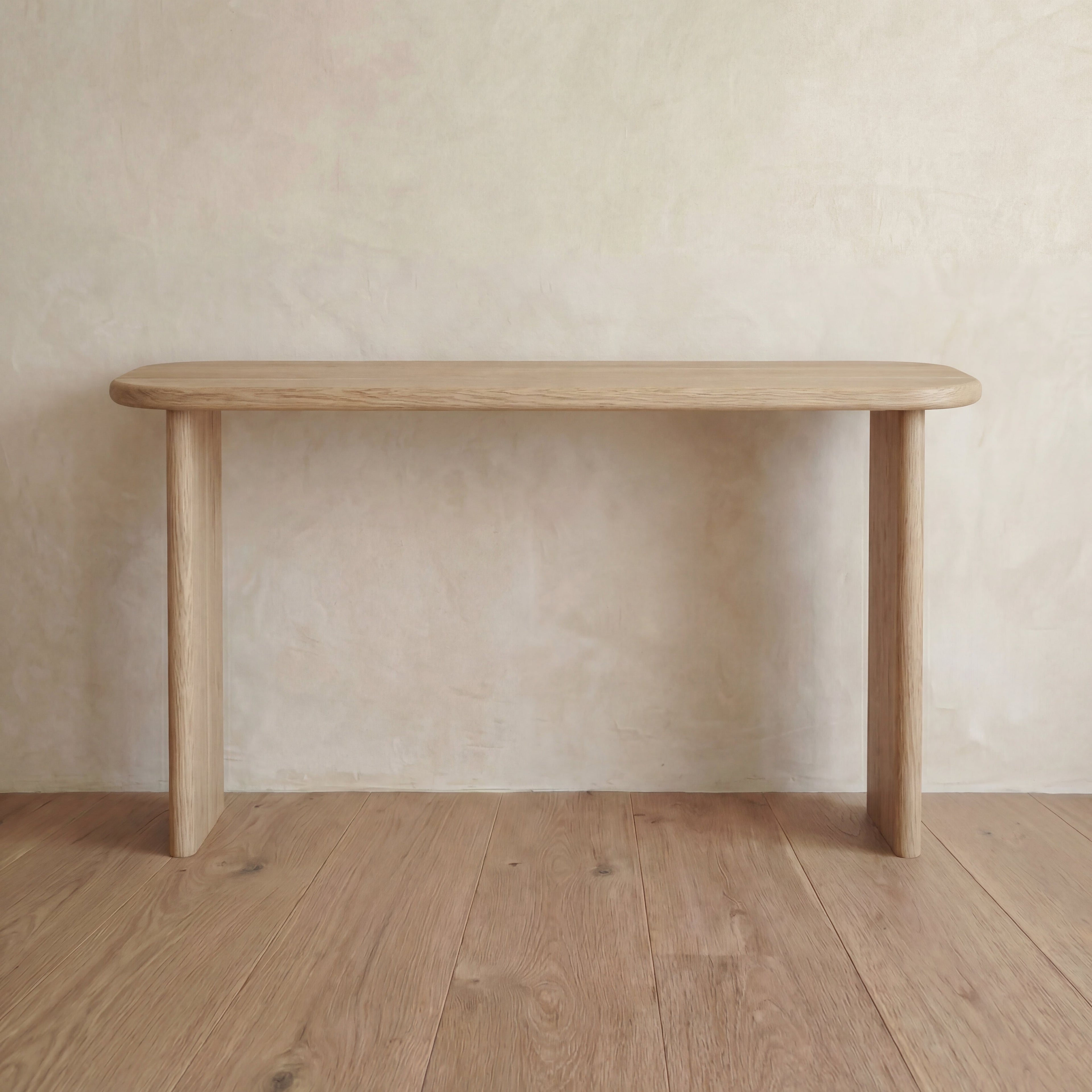60 inch console table in white oak
