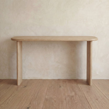 60 inch console table in white oak