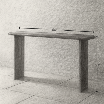 60 inch console table in walnut