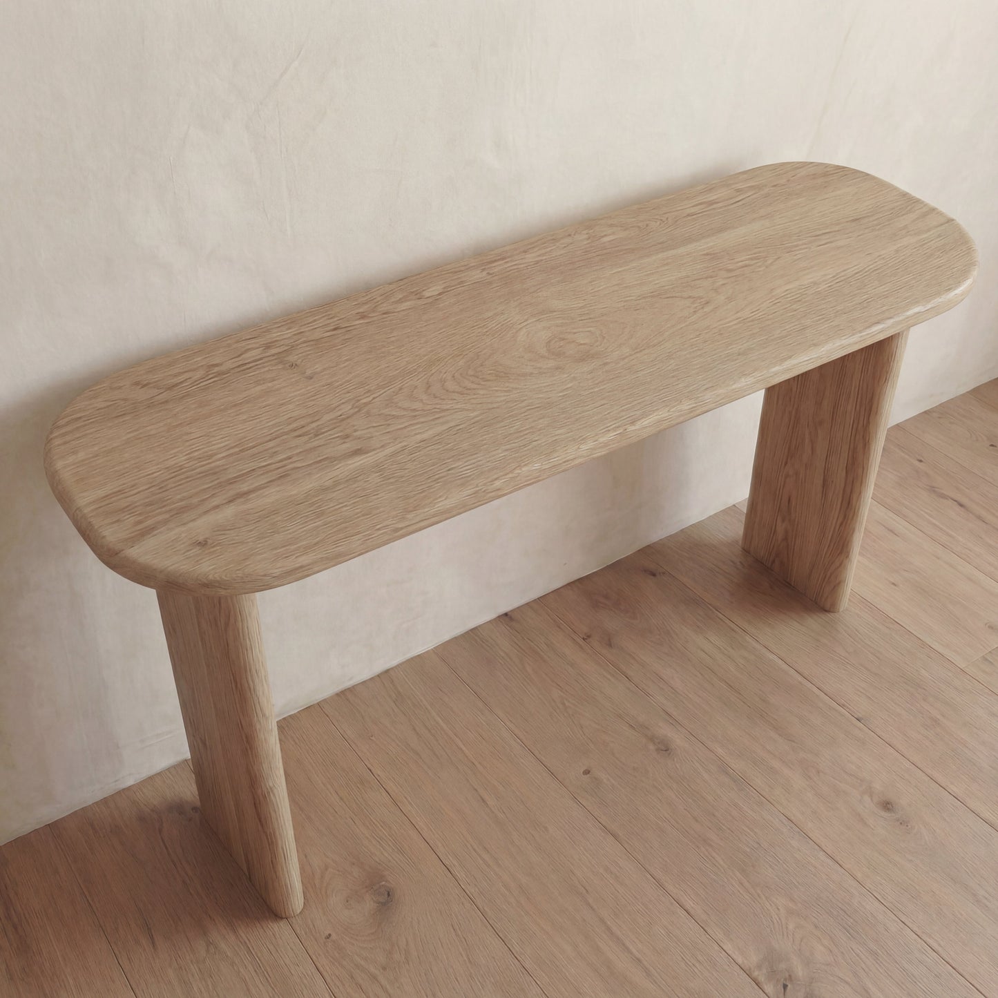 60 inch console table in white oak