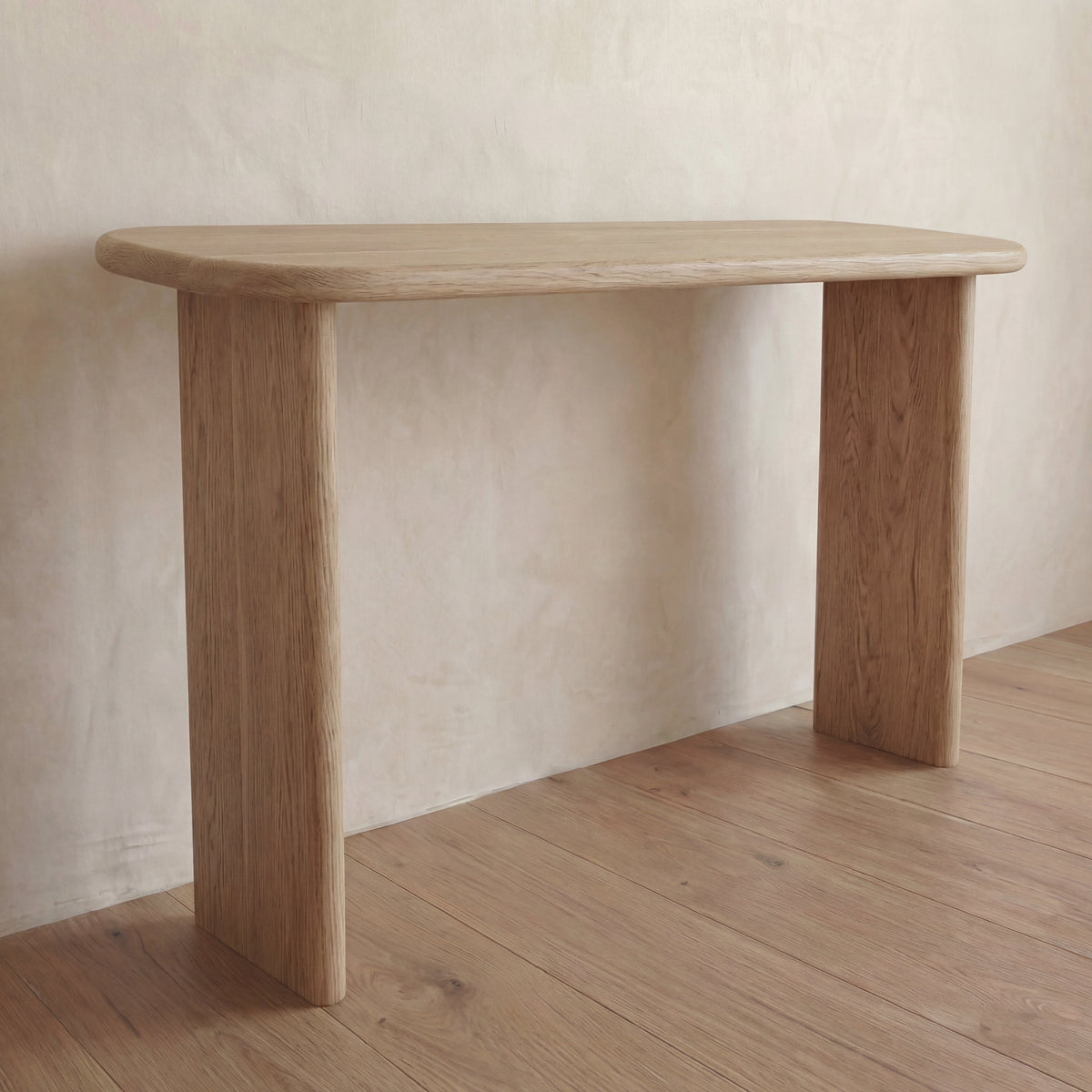 60 inch console table in white oak