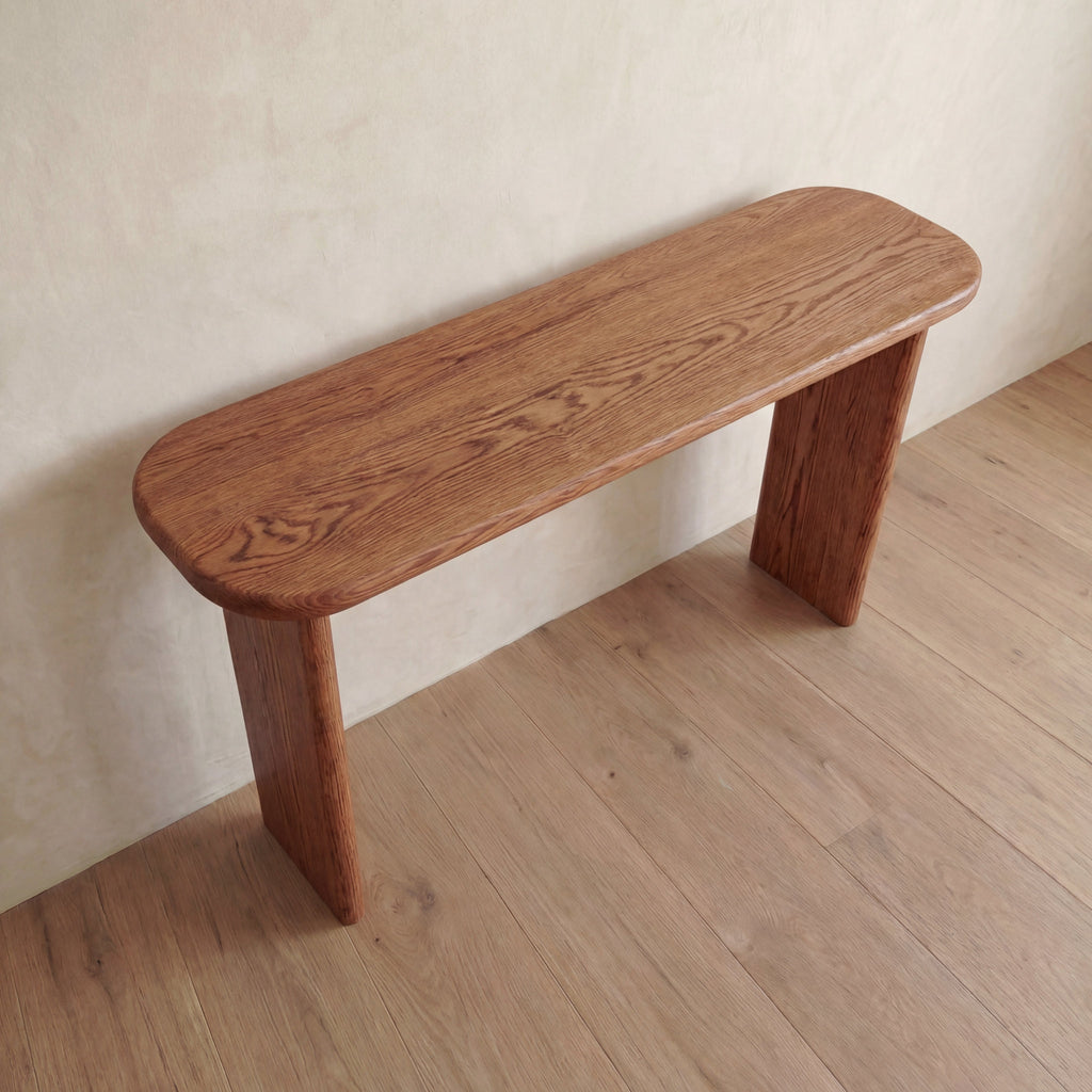60 inch console table in red oak